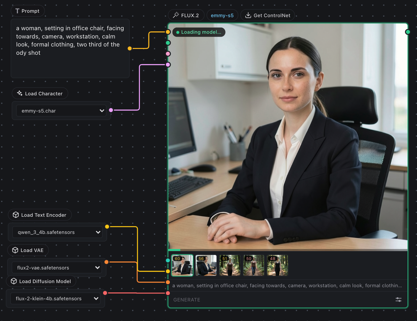 Flux 2 Klein: Generate consistent images with unified .char model preview